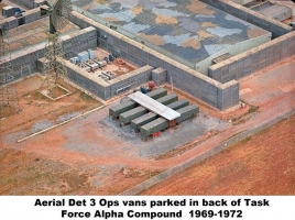 Det 3 H-1 Vans-Ops (aerial) parked in TFA compound, 1969-72 NKP-586-2