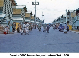 Front of 800 barracks, TET 1968, Montague, Saigon043